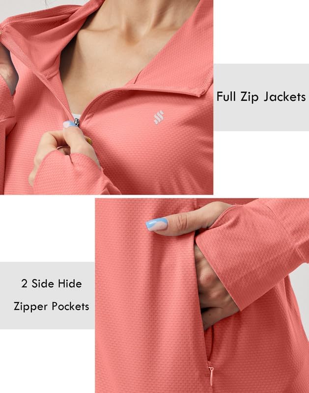 Soothfeel Women's Sun Protection Hoodie Jacket - Lightweight UPF 50+ Long Sleeve for Outdoor Hiking
