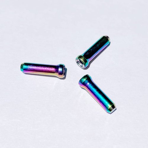 Gekors Bicycle Cable End Crimps 30 Pack,Rainbow