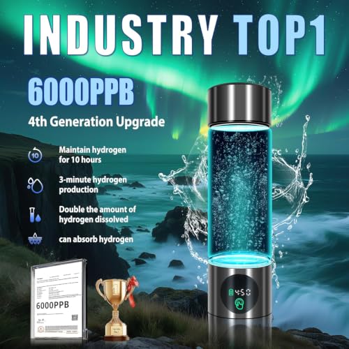 Clcepore Silver Hydrogen Water Bottle 6000PPB | Portable Hydrogen Generator for Sports & Travel