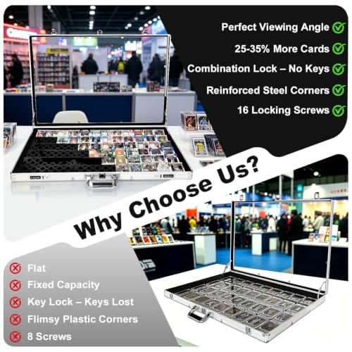 Silver 34x22 Inch Aluminum Trade Show Display Case with Card Risers & Lock