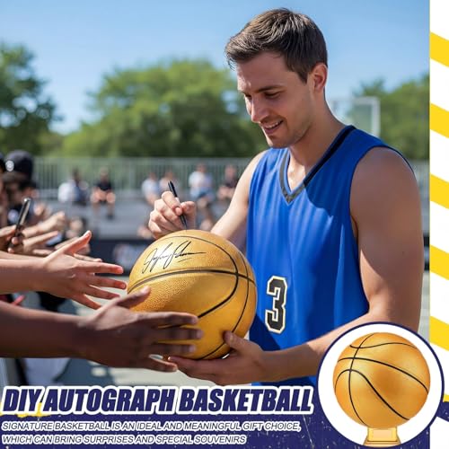 Gold Official Size 7 Autograph Basketball Set - 6 Balls with Pump & Signatures