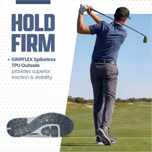 Skechers Men's Waterproof Golf Shoes - Tempo GF, Size 11, Black/Grey