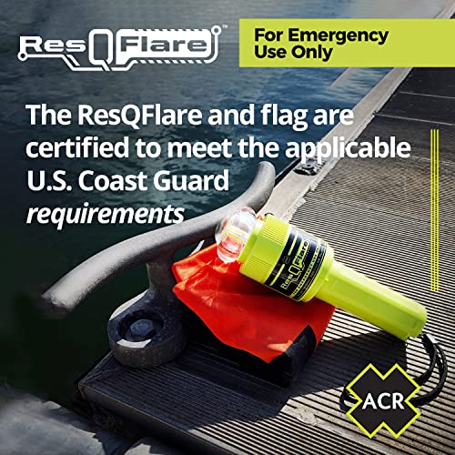 ACR ResQFlare Electronic Distress Signal & USCG Approved Flag - Water-Resistant, 6+ Mile Visibility
