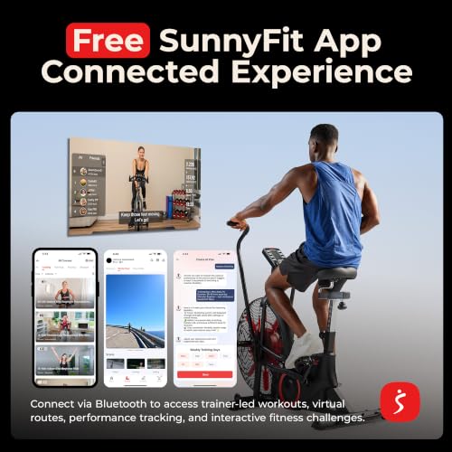 Heavy-Duty Fan Bike for HIIT Cycling Workout - Black