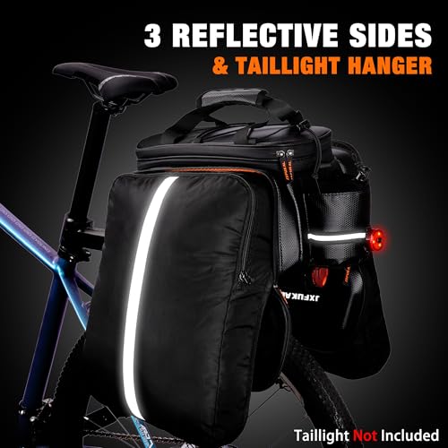 JXFUKAL 40L Waterproof Hard Shell Bike Bag with Expansion Layer for E-Bike Rear Rack