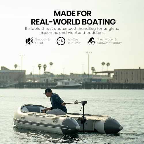 Saltwater Transom Mounted Thrust Trolling Motor - 55Lb with LED Battery Indicator - Newport NV-Series - Variation: Motor / 55Lb Thrust