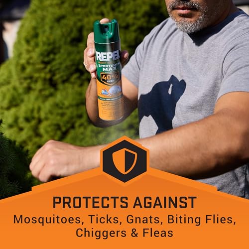 Repel Sportsmen Max Mosquito & Insect Repellent 6.5 Oz - 12 Pack, 40% DEET, Aerosol Spray