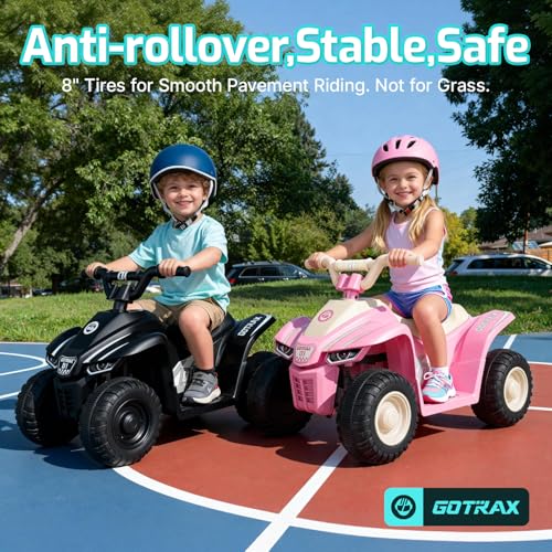 Gotrax Ride-On Toy for Toddlers with 12V Battery - Black, 1.5MPH, 80 Min Play
