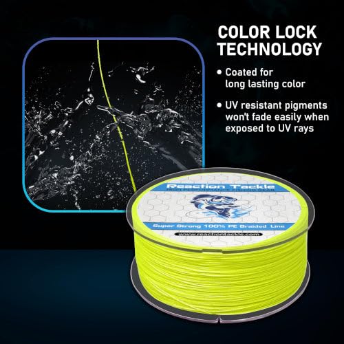 Reaction Tackle Braided Fishing Line Sea Blue 25LB 1000yd