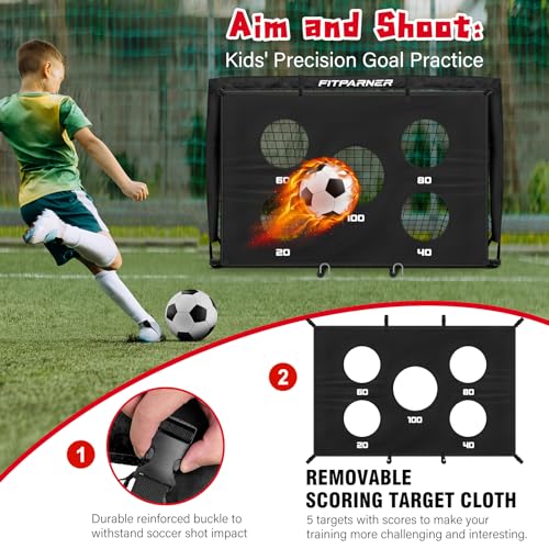 Black 6x4FT Portable Soccer Goal Set for Kids & Youth - Foldable Sports Equipment
