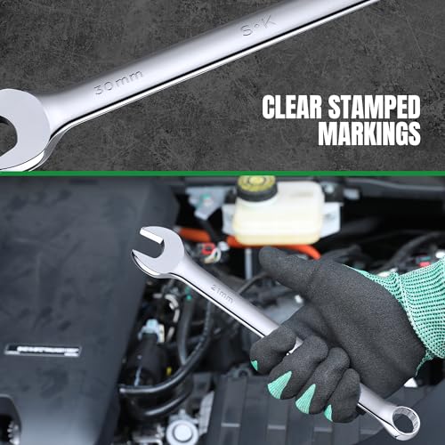 SK Combination Wrench Set Metric 6-32mm, 22-Piece, Premium CR-V Steel