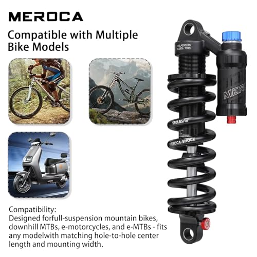 MEROCA 210mm Adjustable Air Spring Coil Over Shock Absorber 550lbs – Off-Road MTB, E-Mountain Bike