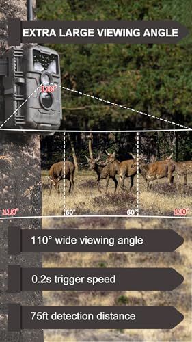 GardePro E6P Max WiFi Trail Camera Camo Rechargeable 8000mAh Battery