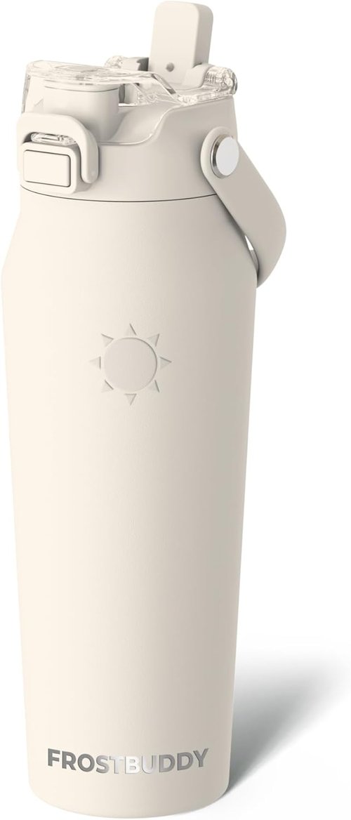 Frost Buddy 24oz Insulated Water Bottle - Leak-Proof Stainless Steel with Straw & Chug Lid | 24-Hour Cold Retention