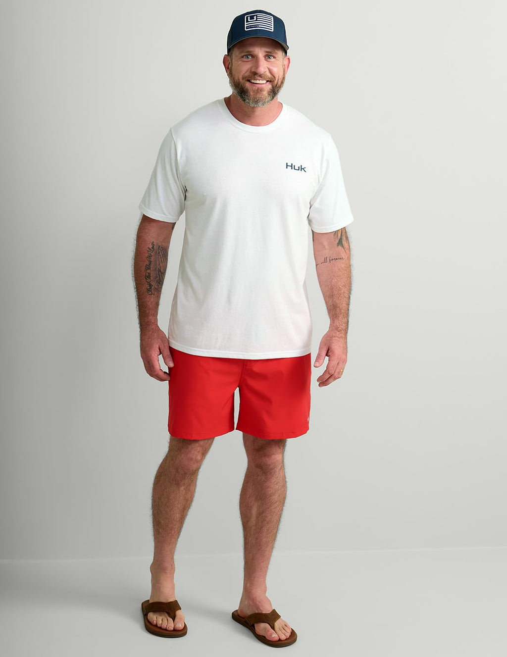 HUK Mens Fishing Graphic Tee, Performance Short Sleeve, Quick-Dry, Salute - White, 3X-Large