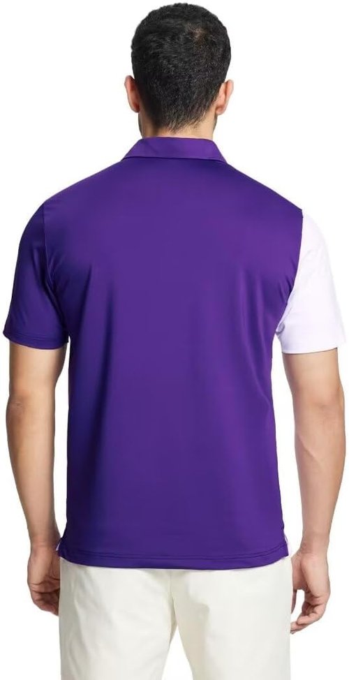 M MAELREG Men's Golf Polo Shirt - Short Sleeve Moisture-Wicking Performance | Color Block Design