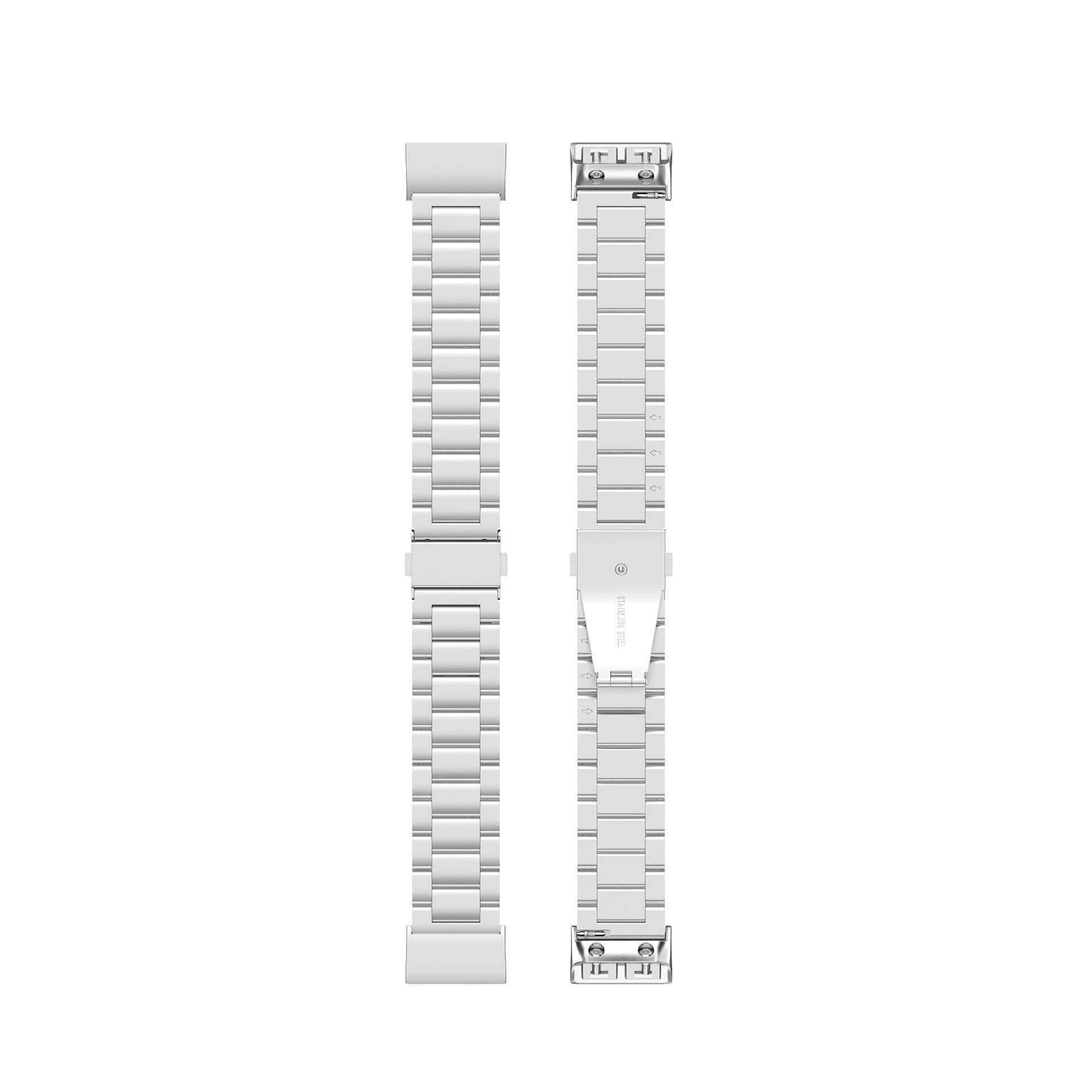 Stainless Steel Metal Replacement Strap for Garmin Approach S10 / Forerunner 35 / Forerunner 30 Bracelet Stainless Steel Quick Release Metal Chain Watch Bands Silver