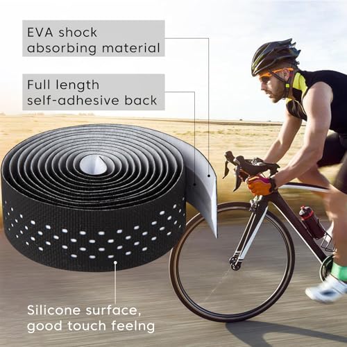 Bike Handlebar Tape Non-Slip Silicone Road Bicycle Handlebar Wrap - Black