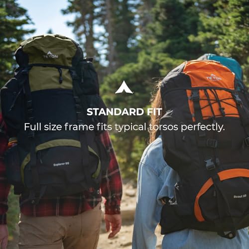 TETON 65L Explorer Hiking Backpack with Rain Cover – Durable Outdoor Pack