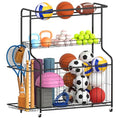 Heavy Duty Sports Equipment Garage Storage Rack with Casters