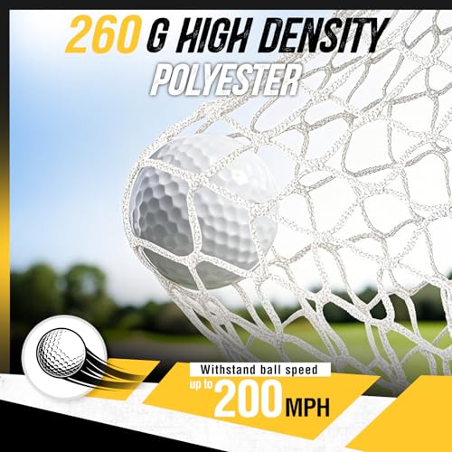 PodiuMax 10x7FT Golf Practice Net with Target and Real Balls for Backyard Swing Training