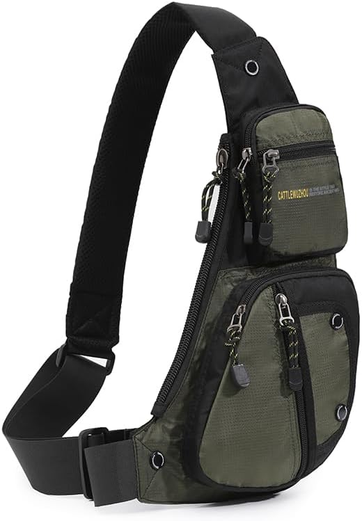 Skiennix Men's Sling Bag - Versatile Crossbody Shoulder Bag for Hiking & Travel - Green Color