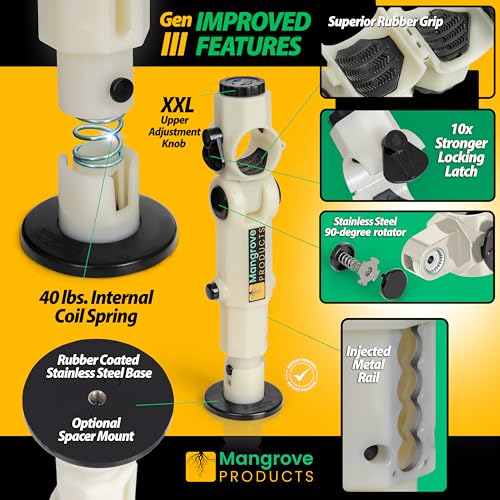 Gen3 Adjustable Trolling Motor Stabilizer with Shock Absorber - White/Black/Glow in the Dark