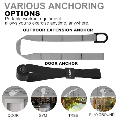 Home Resistance Training Kit with Adjustable Suspension Straps - Grey