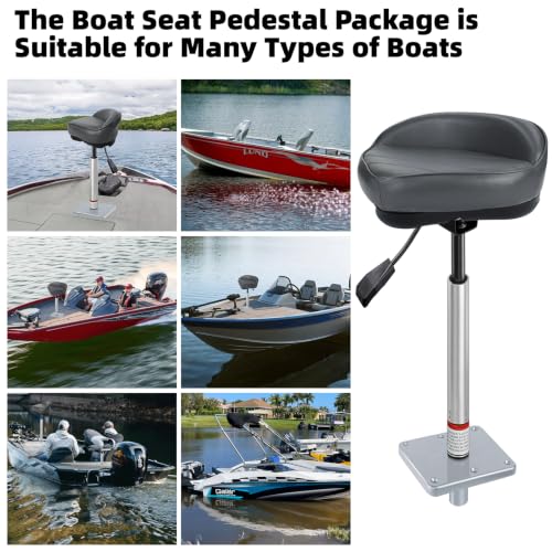 24-30 Inch Grey Pedestal Kit for Bass Boat Casting Seat with Mount