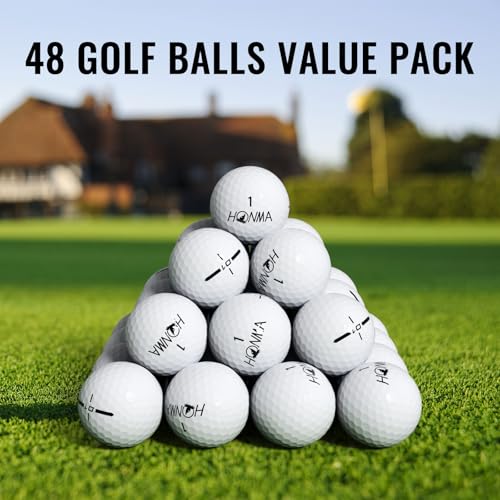 Honma 48-Pack White Golf Balls Max Distance Soft Feel for Beginners & Professionals