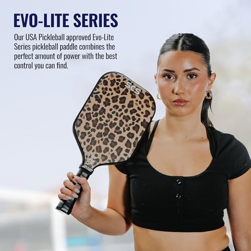 Salted City Sports Leopard Carbon Fiber Pickleball Paddle - USA Approved, 13mm Core