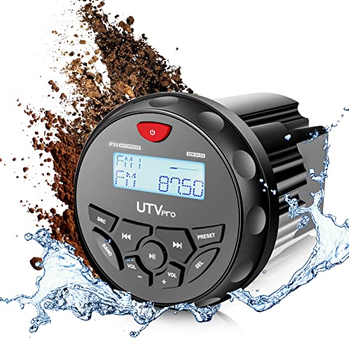 Marine Bluetooth Radio Stereo for Boats & UTVs with AM FM Tuner & USB
