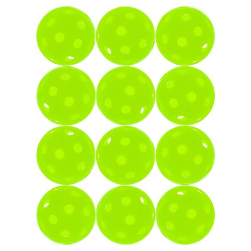 Lime Green Vision-Enhanced Poly Pickleballs (12 Pack) by Jugs