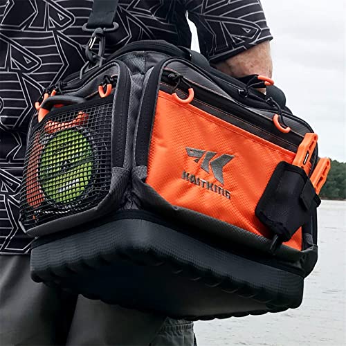 KastKing A1 Hoss Medium Tackle Bag 15x11x10.25in Orange Saltwater-Resistant
