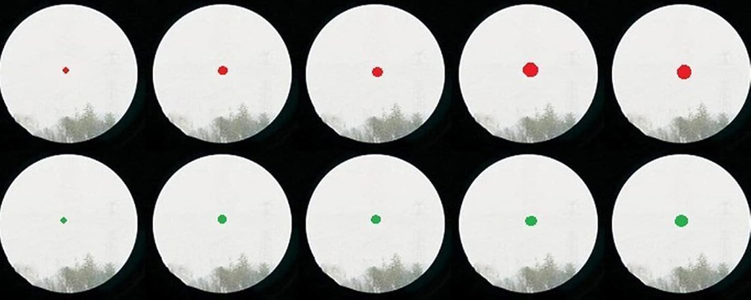 Red and Green Reflex Sight - 4 Reticles with 20mm Mount Rail for Precision Shooting