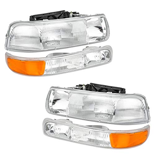 A&P Chrome Headlight Assembly for Chevrolet Tahoe Suburban Silverado 00-06