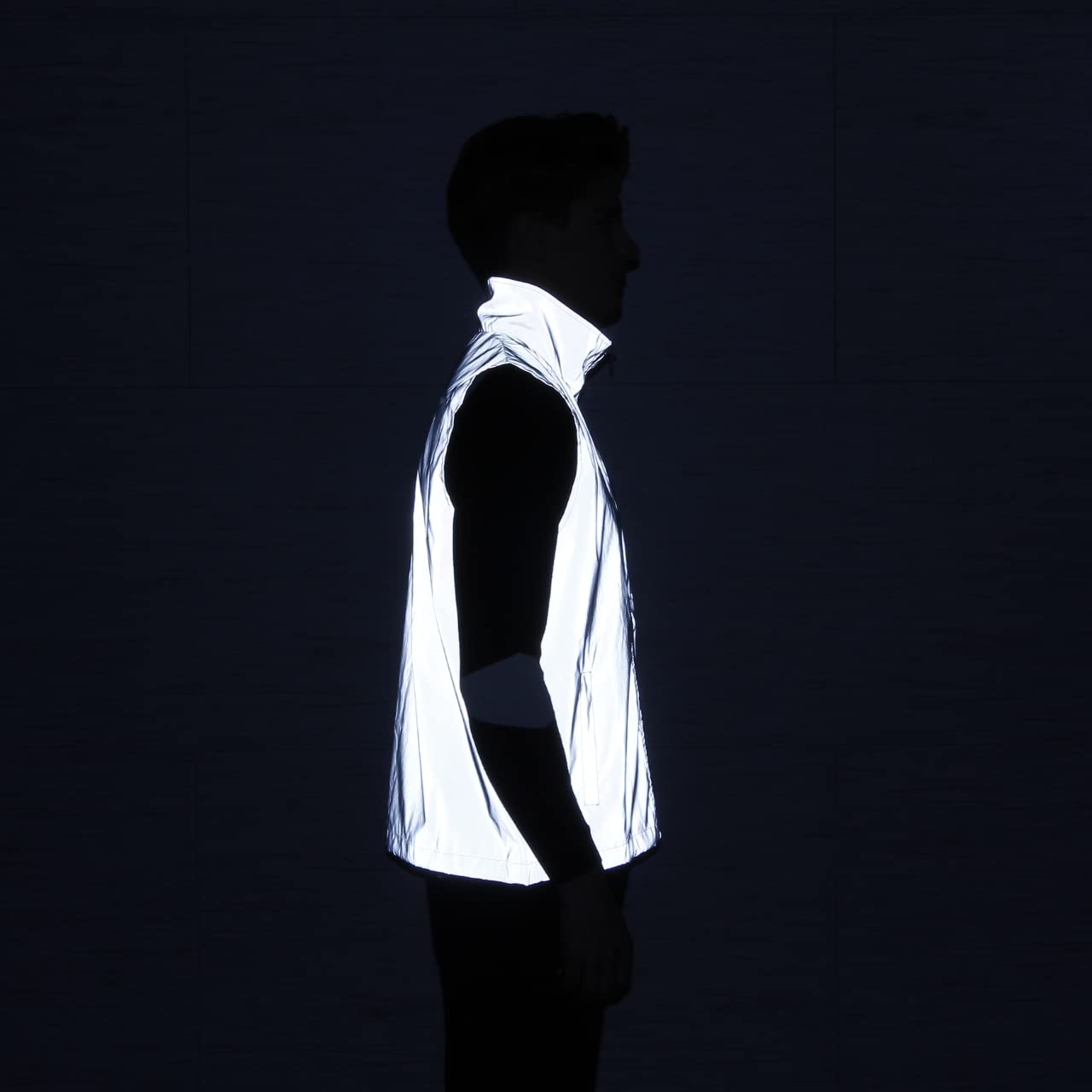 LZLRUN Men Women Reflective Vest Jacket Casual Hiphop Windbreaker Night Sporting Coat Hooded Fluorescent Clothing (XXL)