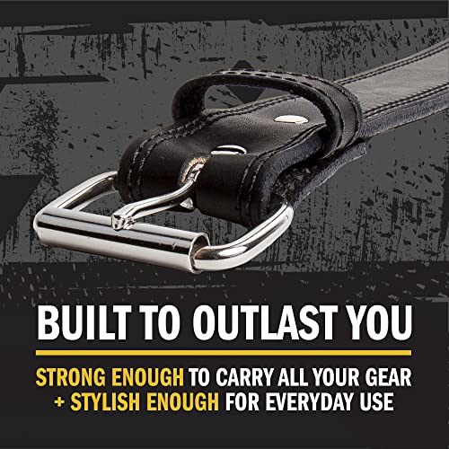 Black 38 Belt Size Concealed Carry Leather Gun Belt - Made in USA