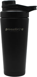 ProActive 28oz Stainless Steel Shaker - Insulated Gym Bottle with Mixing Ball & Tea Infuser | Leakproof, BPA-Free, Black