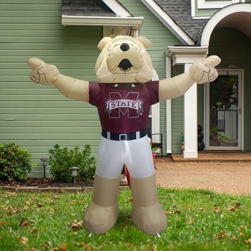 Mississippi State Bulldogs 7FT Inflatable Mascot with LED Lights & Blower for Game Day