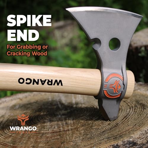 Titanium Tomahawk Axe with Spike End - 45% Lighter, 18in & 11.5in Hickory Handles, Precision Edge, Outdoor Survival Tool - Variation: Spike End