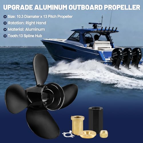Boat Propeller for Mercury 30-60HP 13 Pitch 10.3 Diameter 4-Blade RH