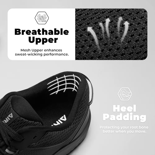 Mens Zero Drop Barefoot Gym Shoes with Anatomical Toe Box - Black 11