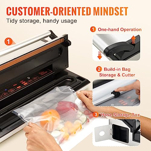 Vacuum Sealer Machine 95Kpa 350W Dual Pump & Sealing System for Food Storage