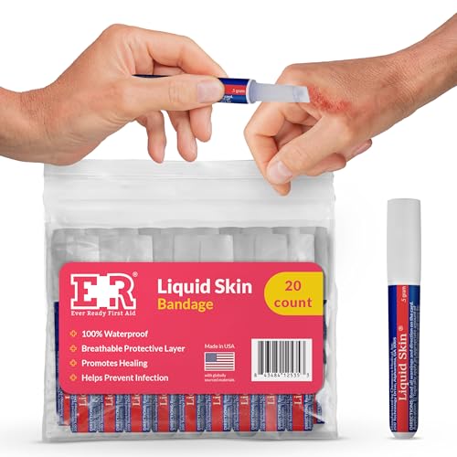 Liquid Bandage for Skin 20 Count Waterproof Wound Closure Flexible Skin Glue