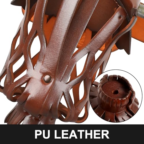 Brown 6-Piece PU Leather Billiard Pockets Set with Basketweave Pattern