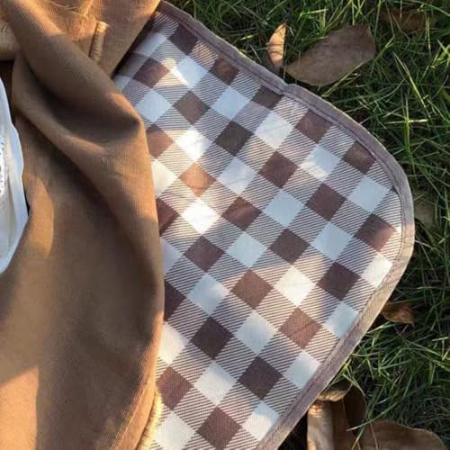 Brown 5' x 6'8" Extra Large Waterproof Picnic Blanket for Outdoor & Beach