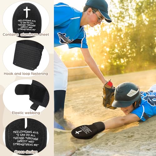 Youth Religious Baseball Sliding Mitt - Medium Size, Cross & Faith Design, Adjustable Wrist Guard