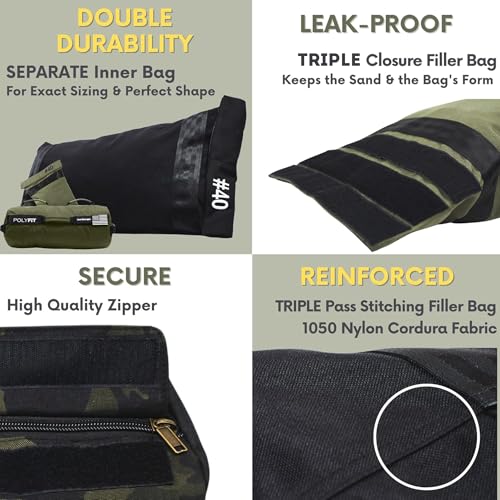 Polyfit Workout Sandbag Pro - Heavy-Duty Adjustable Fitness Weights