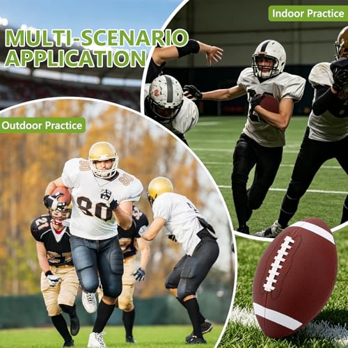 SIKEMAY Size 9 Footballs Bulk Pack with Pump - Indoor & Outdoor American Football Training Set, 12 Pack